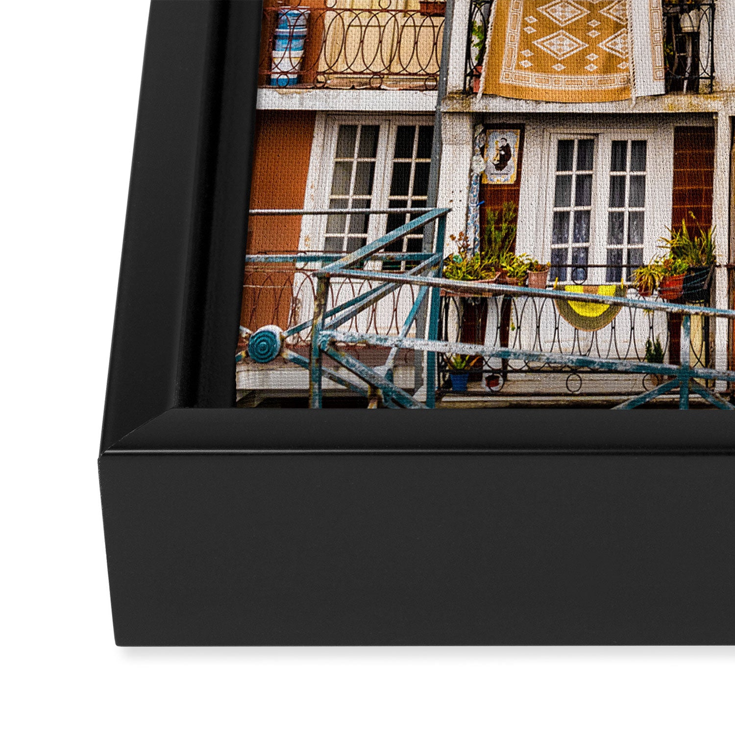 Portuguese Neighborhood Framed Canvas Print Gallery Image 3