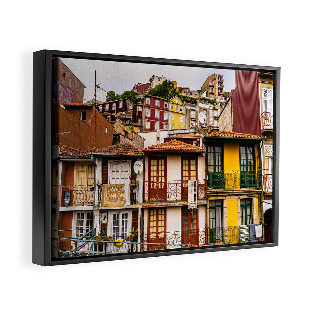 Portuguese Neighborhood Framed Canvas Print Gallery Image 2