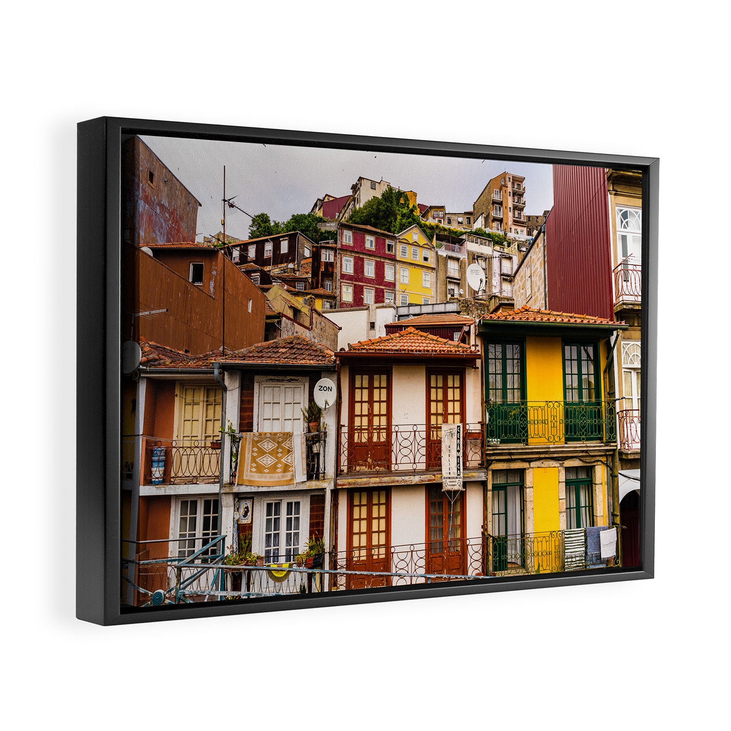 Portuguese Neighborhood Framed Canvas Print Gallery Image 2