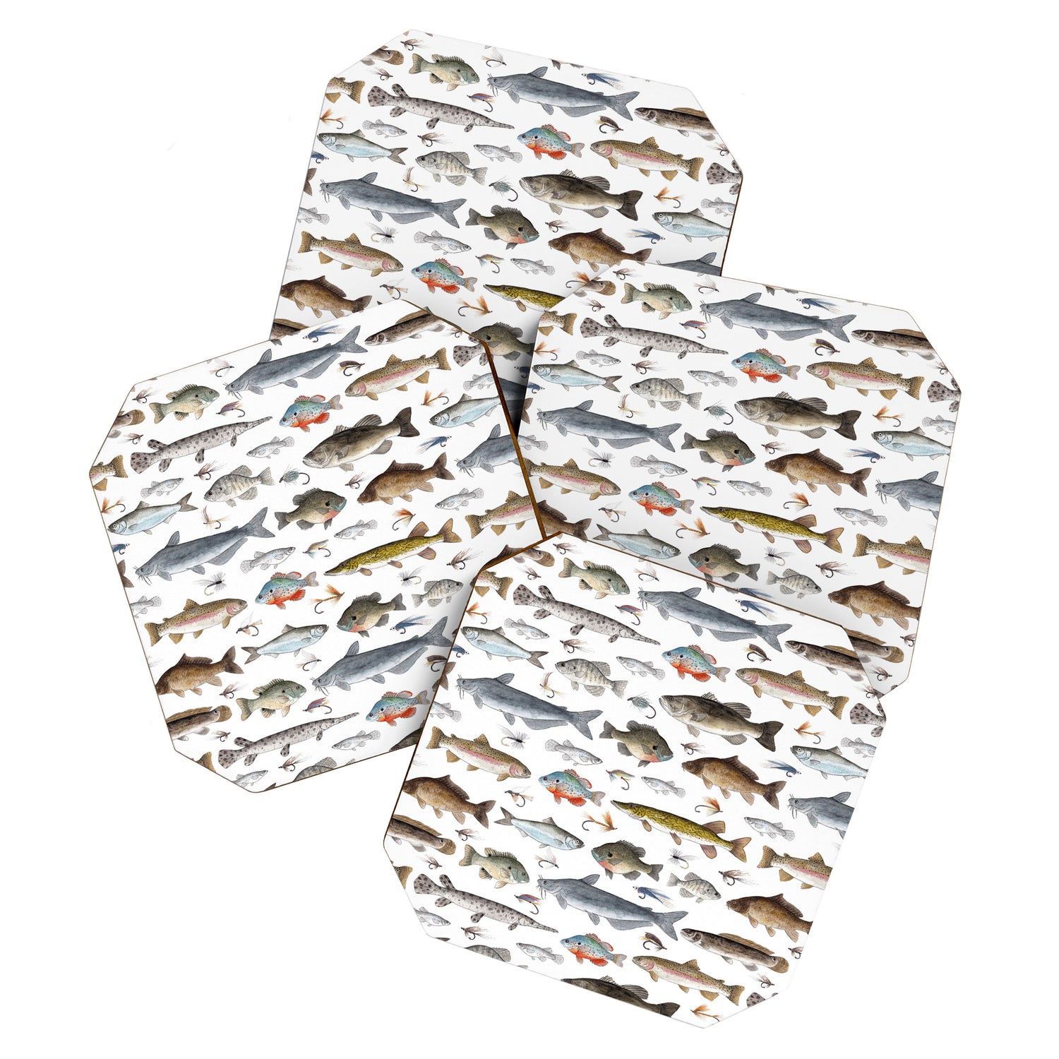 Freshwater Fish with Flies Coaster Gallery Image 1