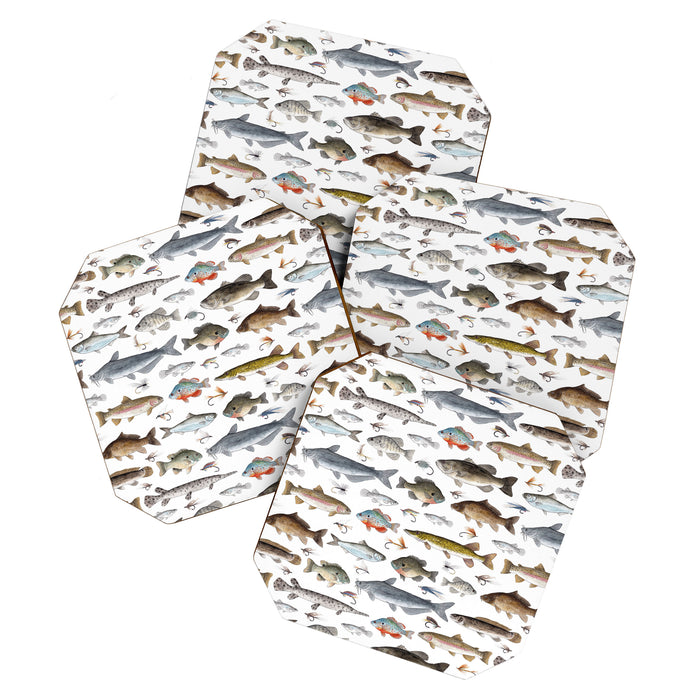 Freshwater Fish with Flies Coaster Gallery Image 1