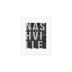 Nashville Mono Street Map Text Overlay Art Print Gallery Image 1