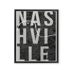 Nashville Mono Street Map Text Overlay Framed Canvas Print Gallery Image 6