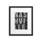 Nashville Mono Street Map Text Overlay Framed Art Print Gallery Image 5