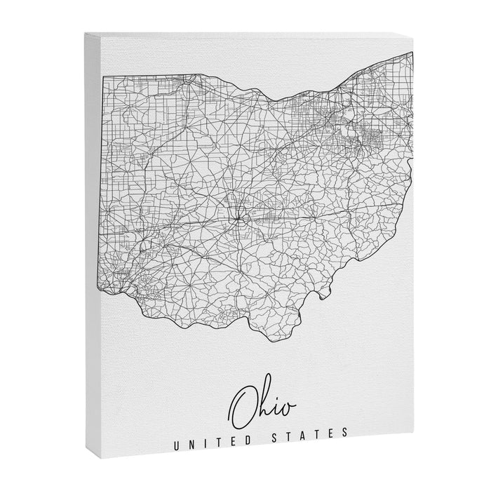 Ohio Minimal Street Map Canvas Print Gallery Image 1