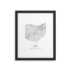 Ohio Minimal Street Map Framed Art Print Gallery Image 5