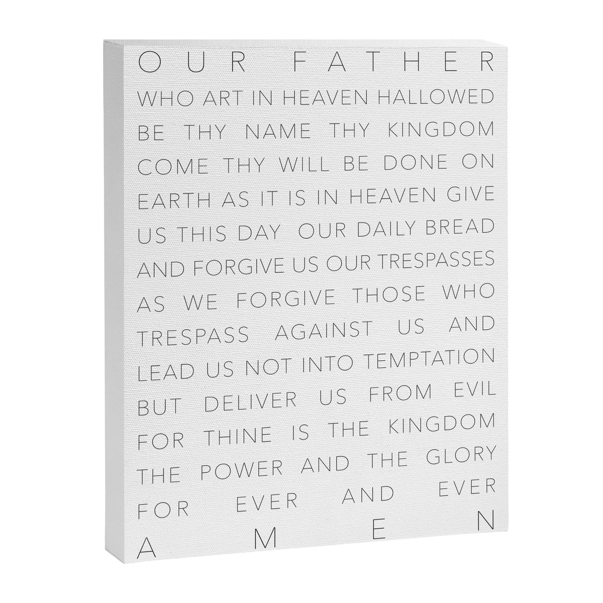 The Lord's Prayer White Canvas Print Gallery Image 6