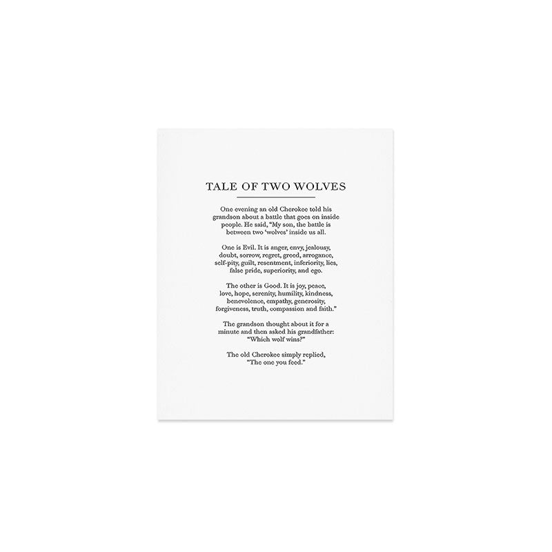 The Tale of Two Wolves Art Print Gallery Image 1
