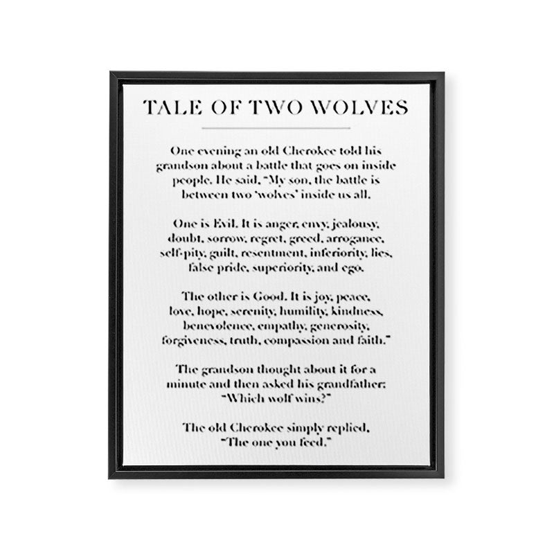 The Tale of Two Wolves Framed Canvas Print Gallery Image 6