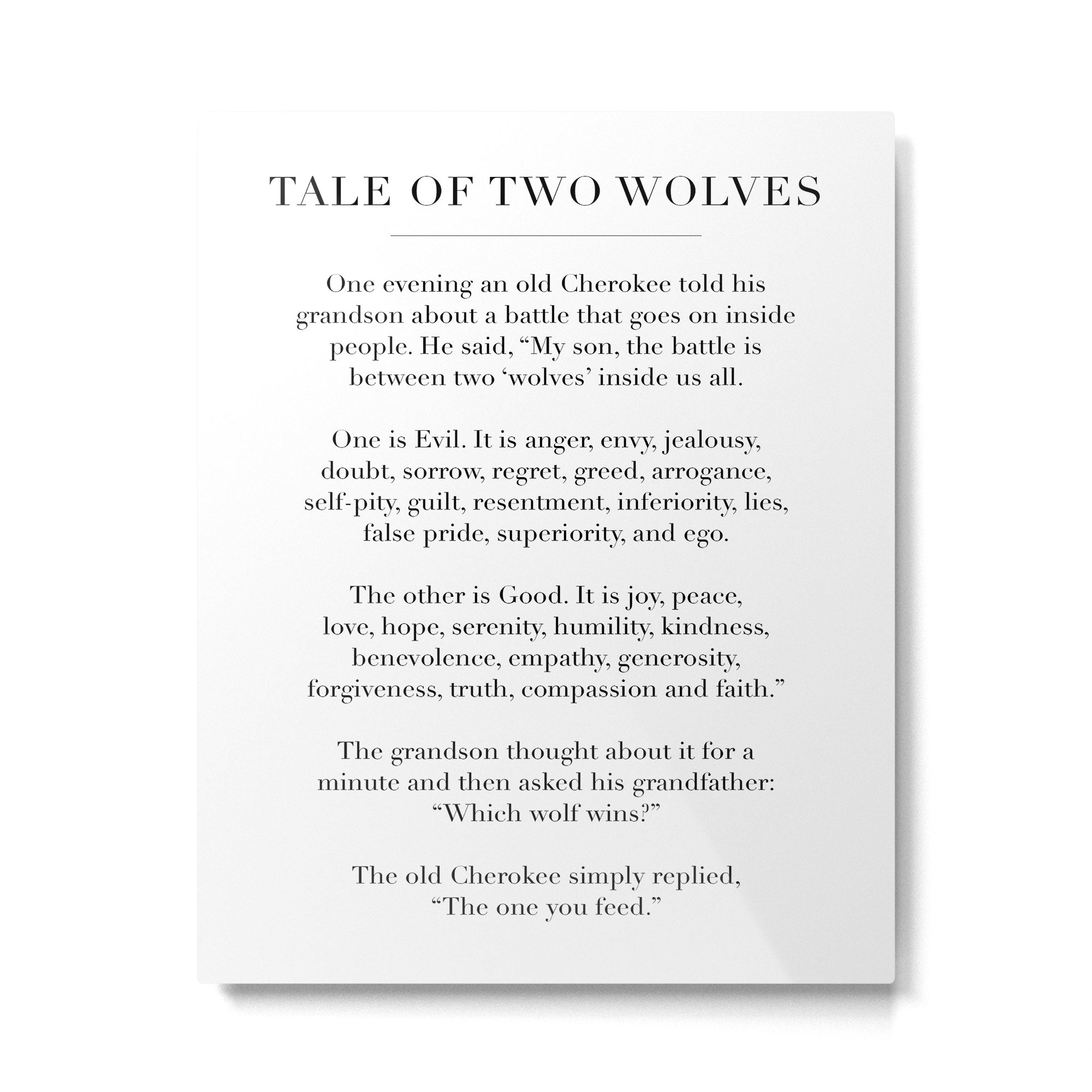 The Tale of Two Wolves Metal Print Gallery Image 4