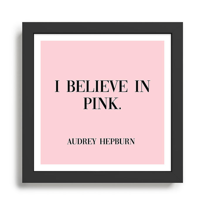 audrey hepburn pink quote Framed Art Print Gallery Image 1