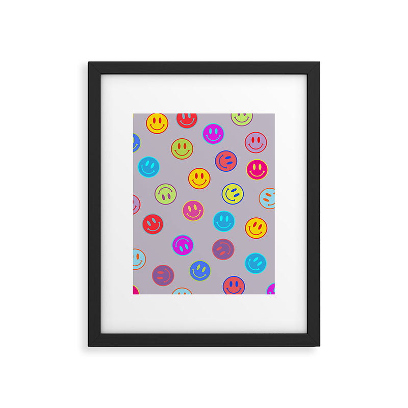 Smileys Obsessed Prpl Framed Art Print