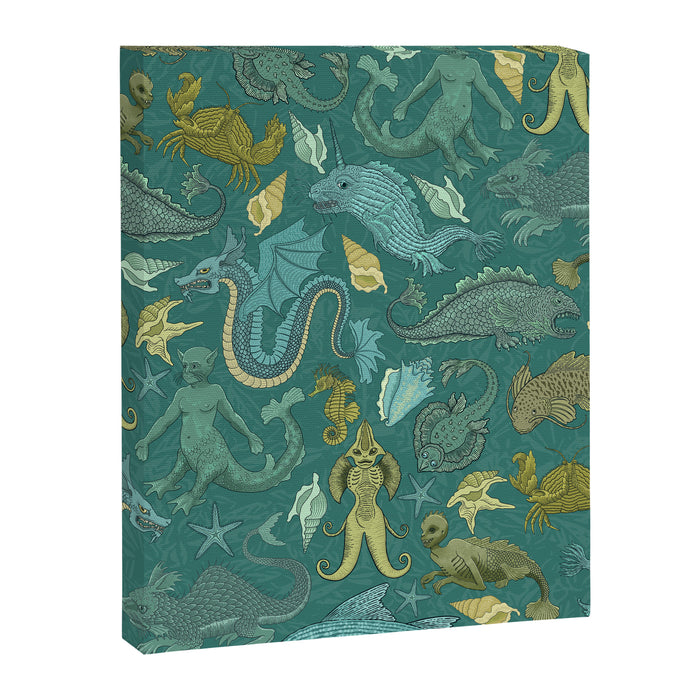 Deepsea Cryptids in Sea Green Canvas Print Gallery Image 1