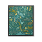 Deepsea Cryptids in Sea Green Framed Canvas Print Gallery Image 8
