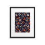 Dragons and Flowers Dark Purple Framed Art Print Gallery Image 6