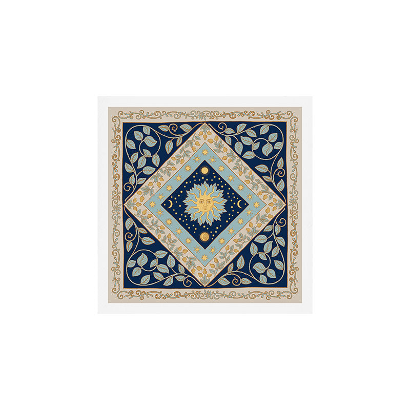 Sun Moon and Stars Celestial Blue Art Print Gallery Image 1