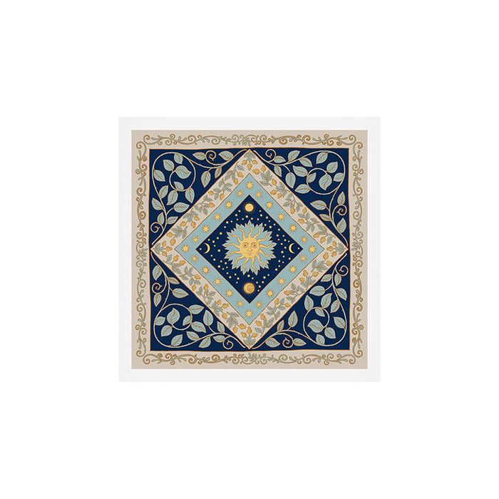 Sun Moon and Stars Celestial Blue Art Print Gallery Image 1