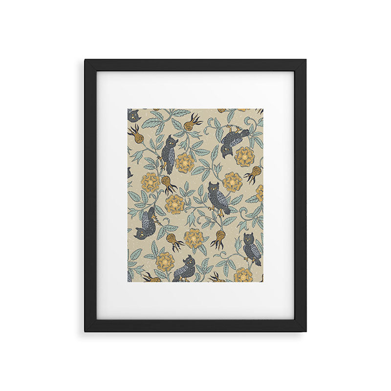 Tudor Owls in Grey Framed Art Print Gallery Image 6