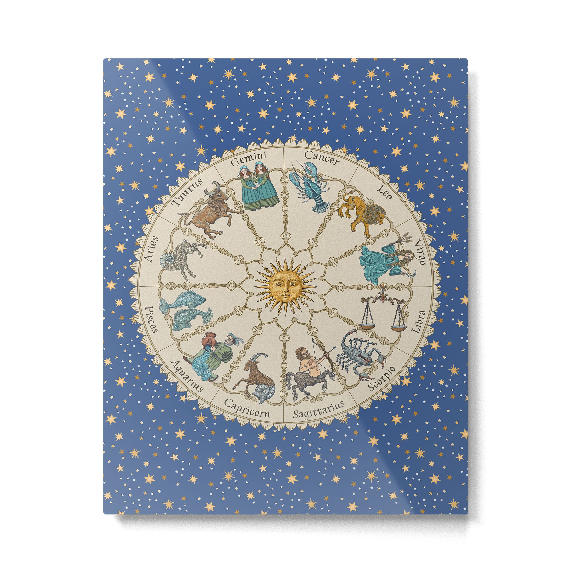 Vintage Astrology Zodiac Wheel Metal Print Gallery Image 6