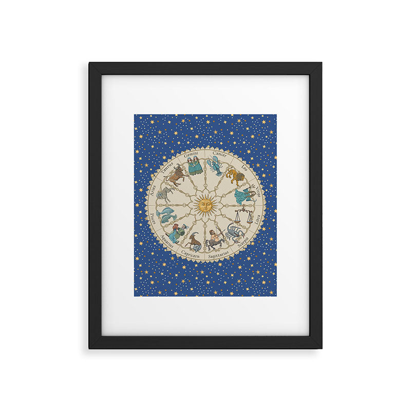 Vintage Astrology Zodiac Wheel Framed Art Print Gallery Image 6