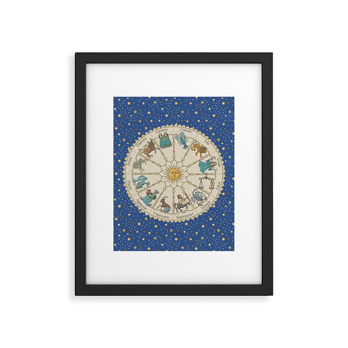 Vintage Astrology Zodiac Wheel Framed Art Print Gallery Image 1
