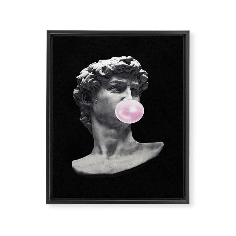 David blowing bubblegum bubble Framed Canvas Print Gallery Image 6