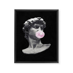 David blowing bubblegum bubble Framed Canvas Print Gallery Image 6