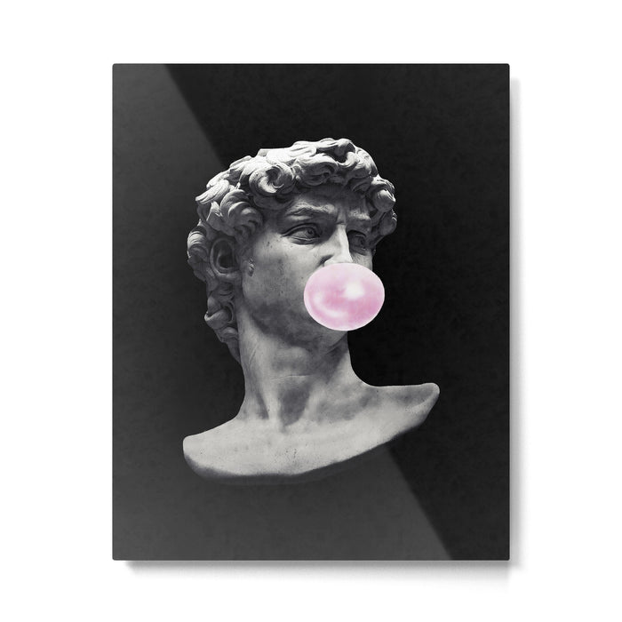 David blowing bubblegum bubble Metal Print Gallery Image 1
