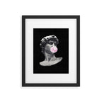 David blowing bubblegum bubble Framed Art Print Gallery Image 5