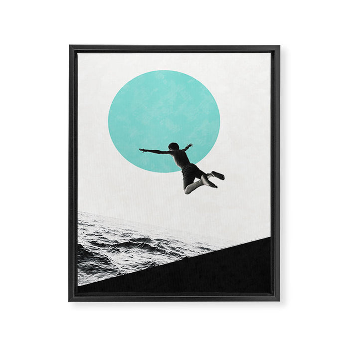 Don't think. Jump ... Framed Canvas Print Gallery Image 1