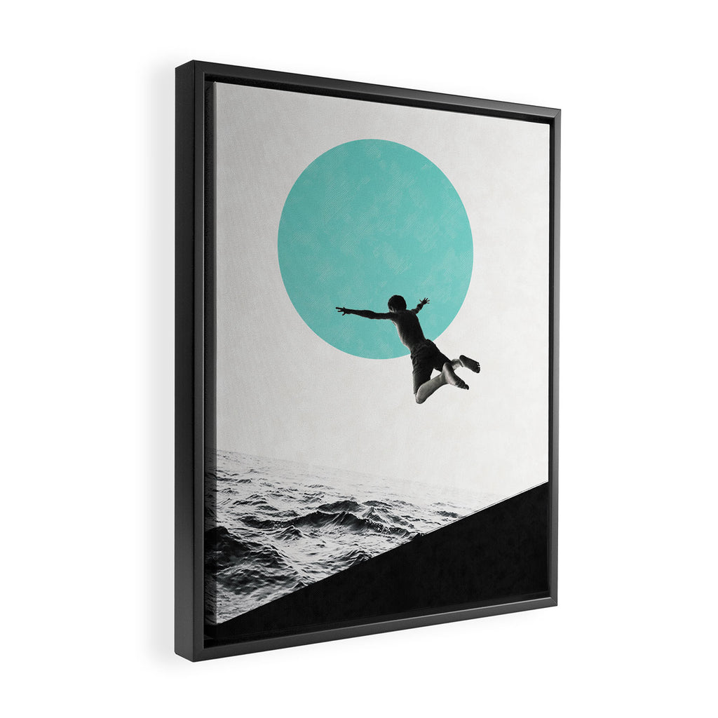 Don't think. Jump ... Framed Canvas Print Gallery Image 2