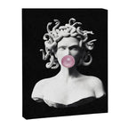 Medusa blowing pink bubblegum bubble Canvas Print Gallery Image 6