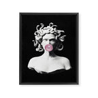 Medusa blowing pink bubblegum bubble Framed Canvas Print Gallery Image 6