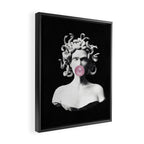 Medusa blowing pink bubblegum bubble Framed Canvas Print Gallery Image 2