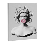 Medusa blowing pink bubblegum bubble II Canvas Print Gallery Image 6
