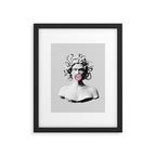 Medusa blowing pink bubblegum bubble II Framed Art Print Gallery Image 5