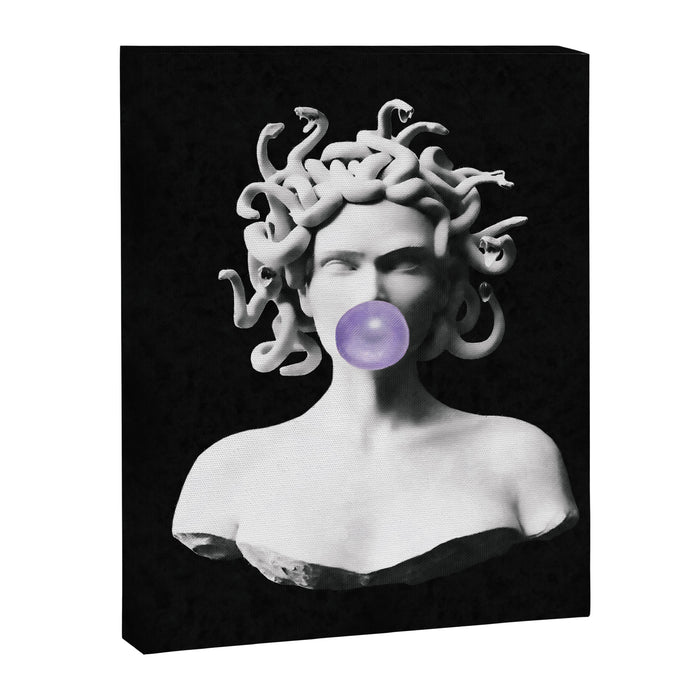 Medusa blowing purple bubblegum bubble Canvas Print Canvas Print Gallery Image 1