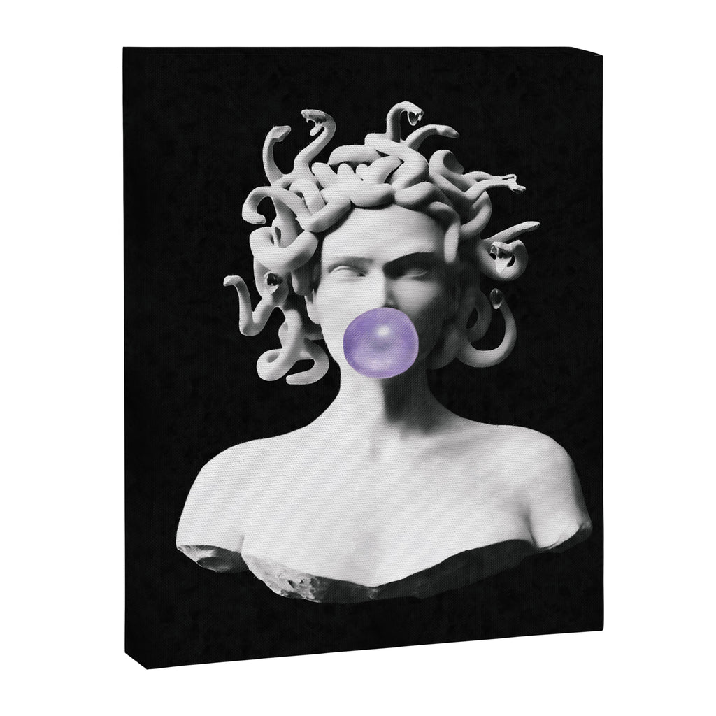 Medusa blowing purple bubblegum bubble Canvas Print Canvas Print Gallery Image 6