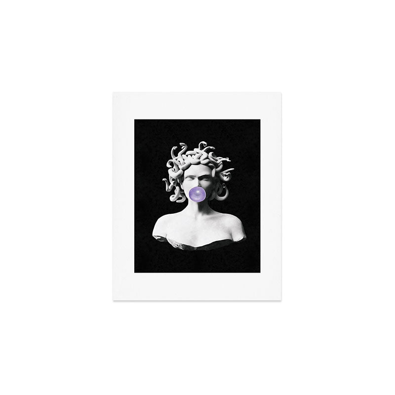 Medusa blowing purple bubblegum bubble Canvas Print Art Print Gallery Image 1