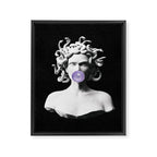 Medusa blowing purple bubblegum bubble Canvas Print Framed Canvas Print Gallery Image 6