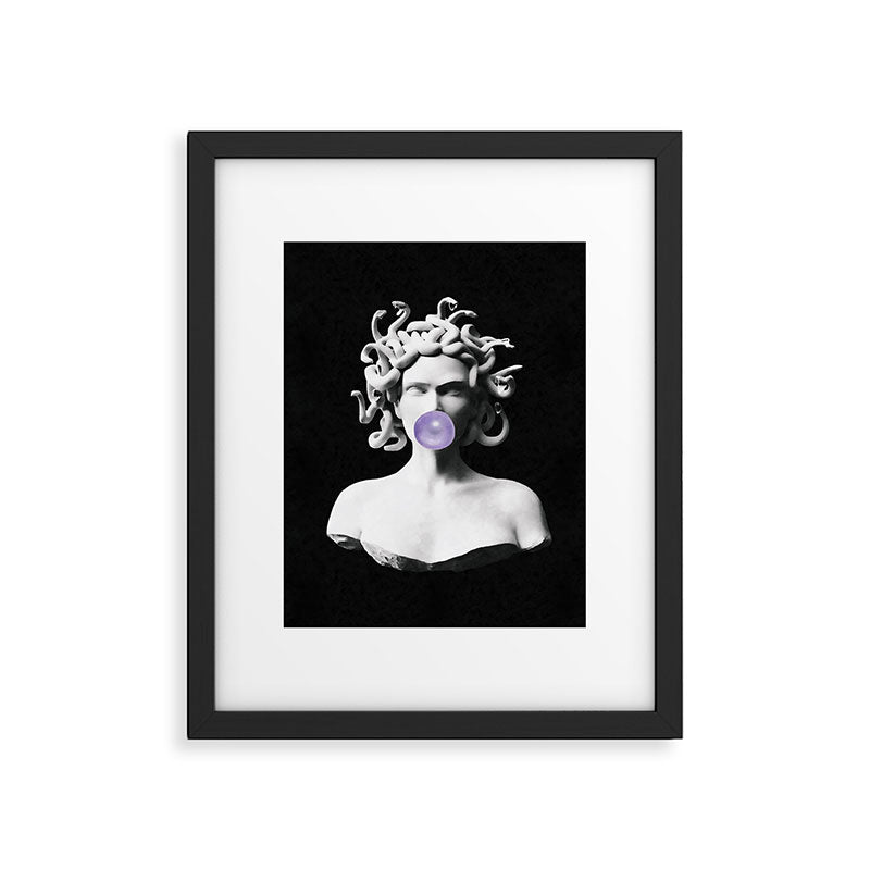 Medusa blowing purple bubblegum bubble Canvas Print Framed Art Print Gallery Image 4