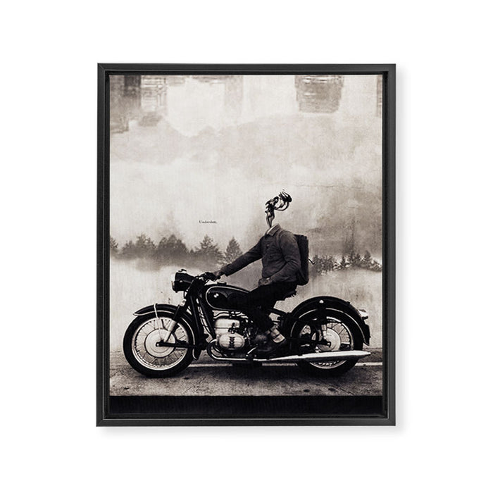 Vintage cafe racer Framed Canvas Print Gallery Image 1