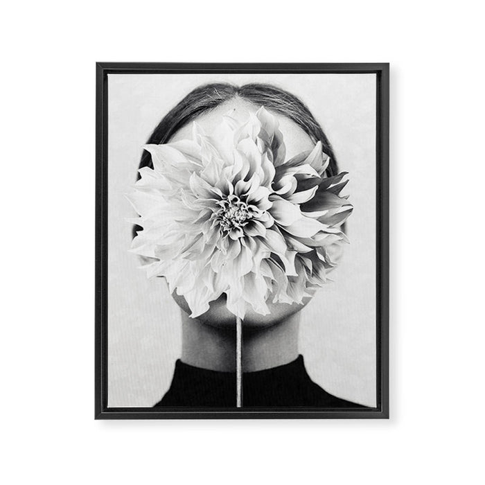 White flower ... Framed Canvas Print Gallery Image 1