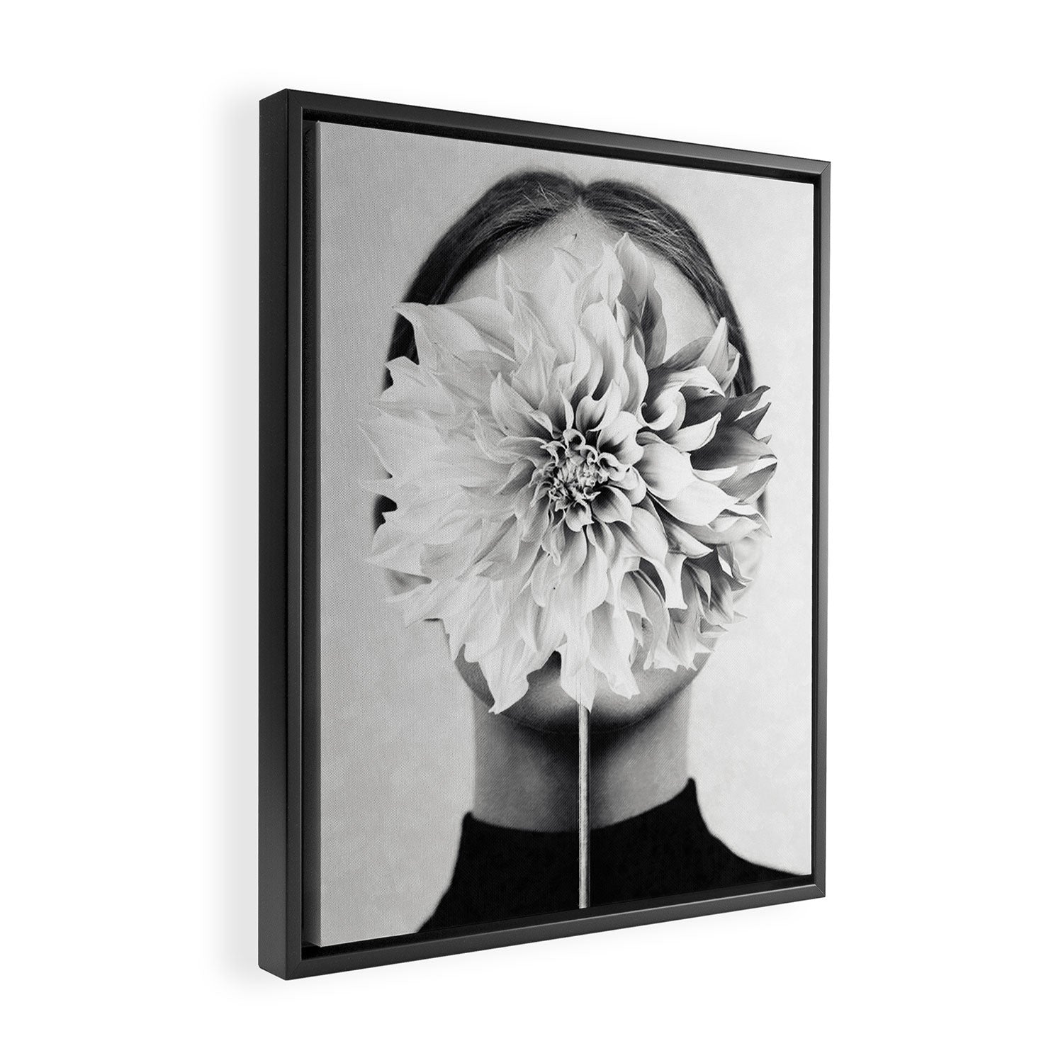 White flower ... Framed Canvas Print Gallery Image 2