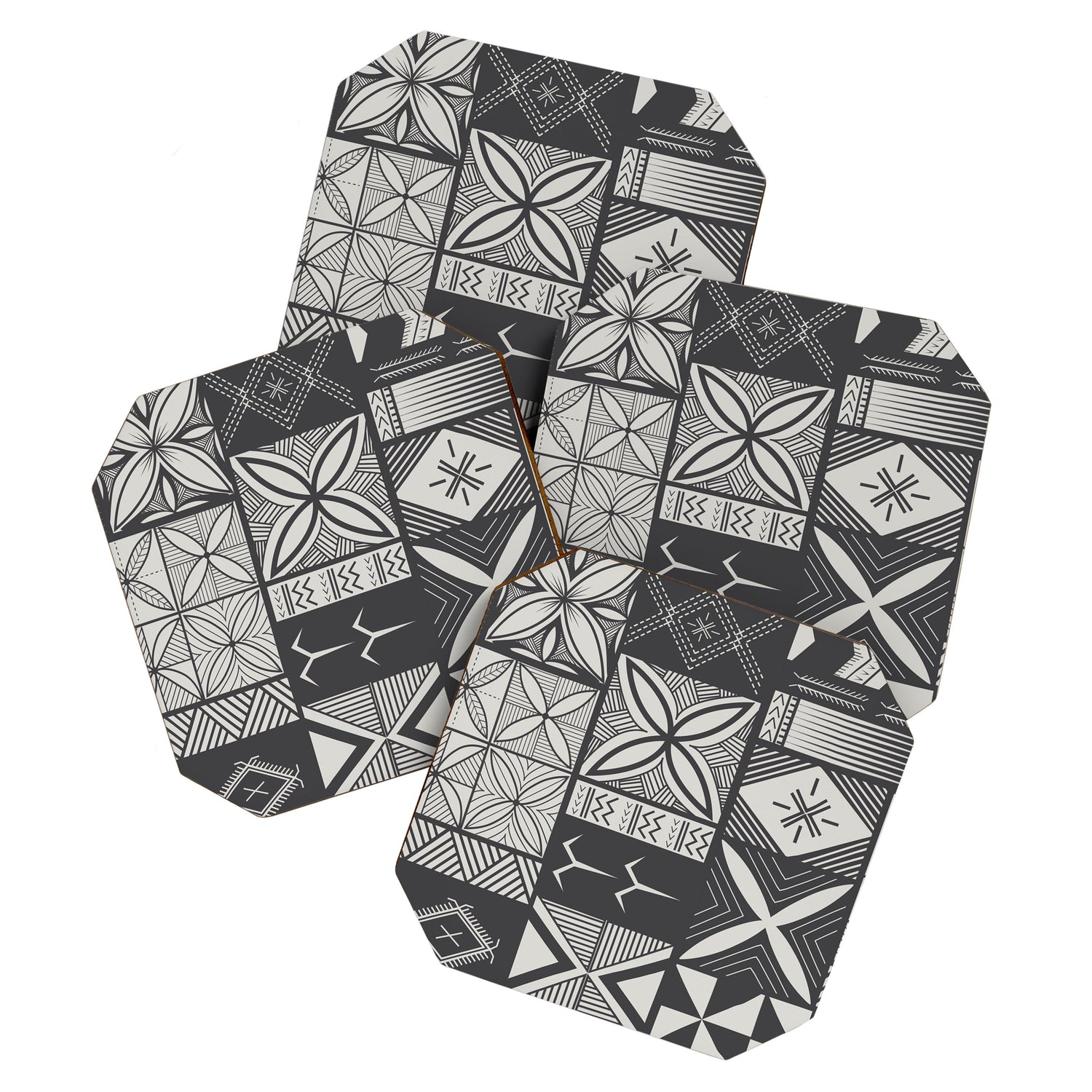 UrbanNesian Grey Maluelue Siapo and Tatau Coaster Gallery Image 1