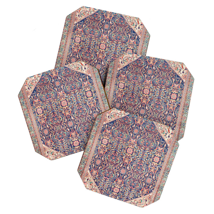Antique Turkish Kilim Carpet Print 05 Coaster Gallery Image 1