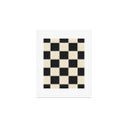 Beige & Black Check, Modern Checkerboard  Art Print Gallery Image 1