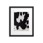Black Cowhide, Cow Skin Print Pattern, Modern Cowhide Faux Leather Framed Art Print Gallery Image 6