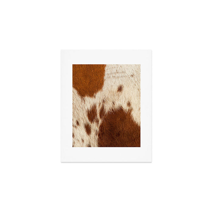 Brown Cowhide, Cow Skin Print Pattern Modern Cowhide Faux Leather Art Print Gallery Image 1
