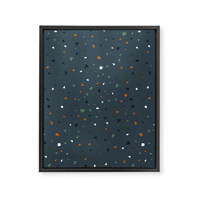 Dark Terazzo Framed Canvas Print Gallery Image 1